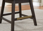 Burkhaus - Tabouret de bar pivotant rembourré beige/marron foncé (lot de 2)