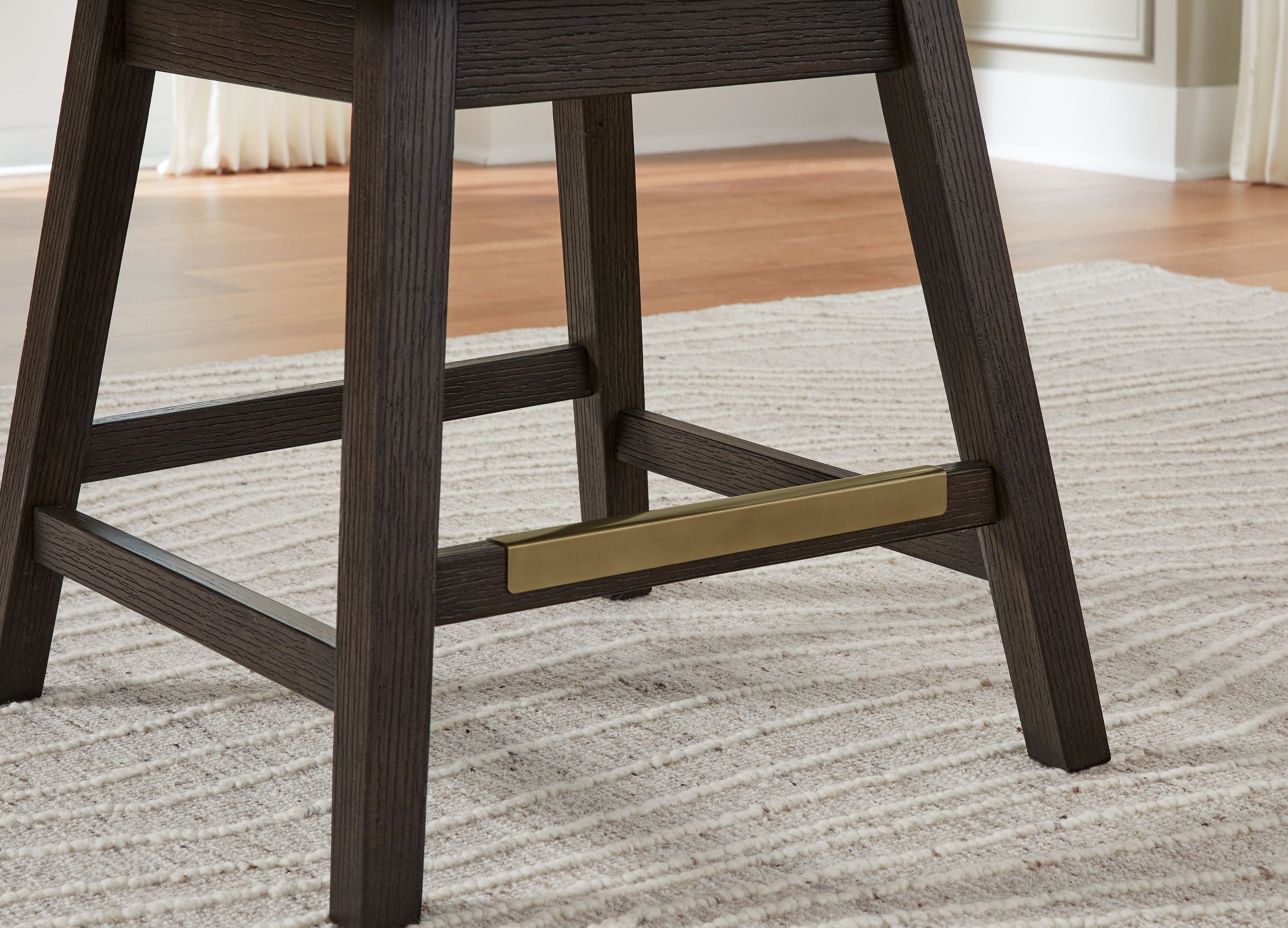 Burkhaus - Tabouret de bar pivotant rembourré beige/marron foncé (lot de 2)