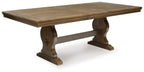 Sturlayne - Marron - Table à rallonge rectangulaire pour salle à manger