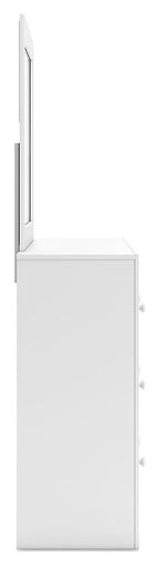 Mollviney - Blanc - Commode et miroir