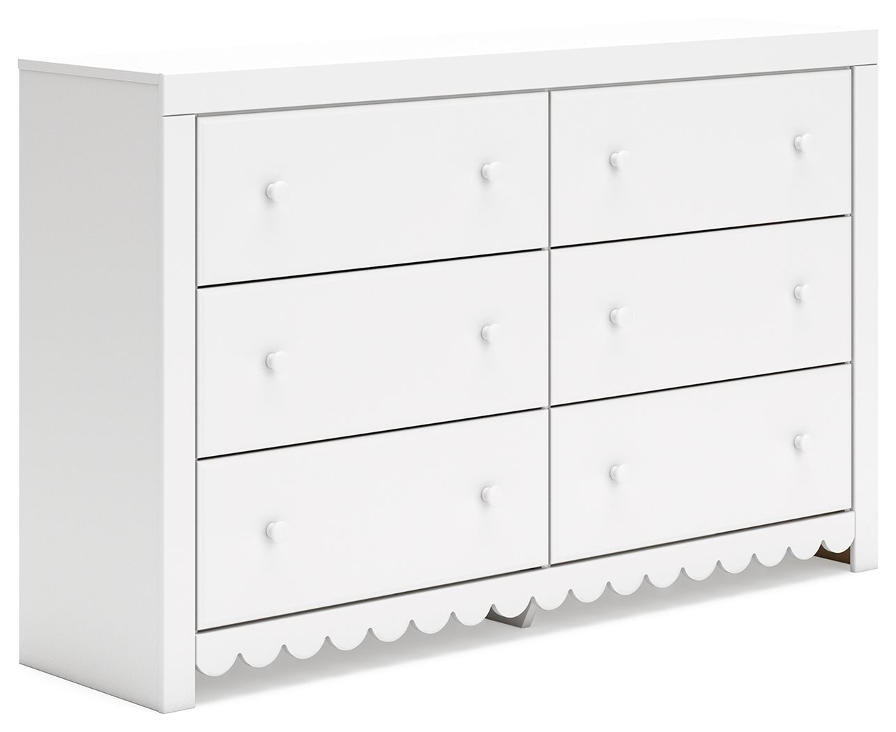 Mollviney - Blanc - Commode à six tiroirs