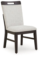 Neymorton - Chaise de salle à manger rembourrée gris clair/marron (lot de 2)