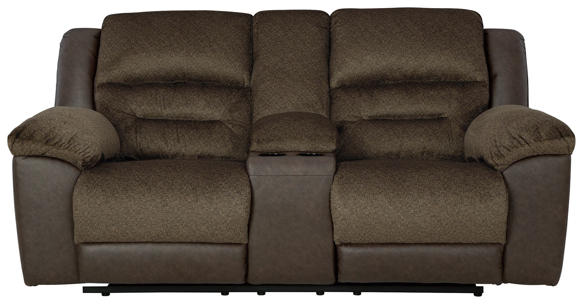 Dorman - Chocolat - Canapé inclinable double avec console
