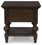 Veramond - Brun foncé - Table d'appoint carrée