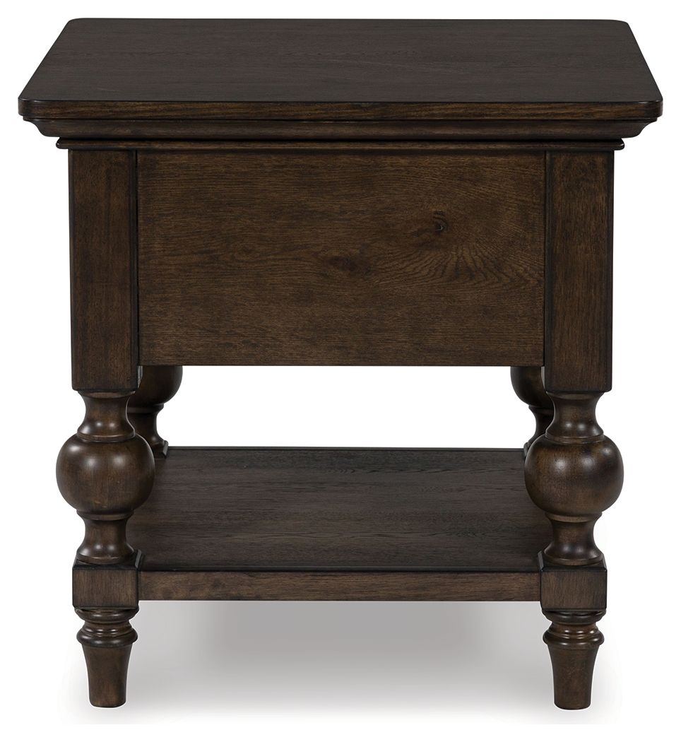 Veramond - Brun foncé - Table d'appoint carrée