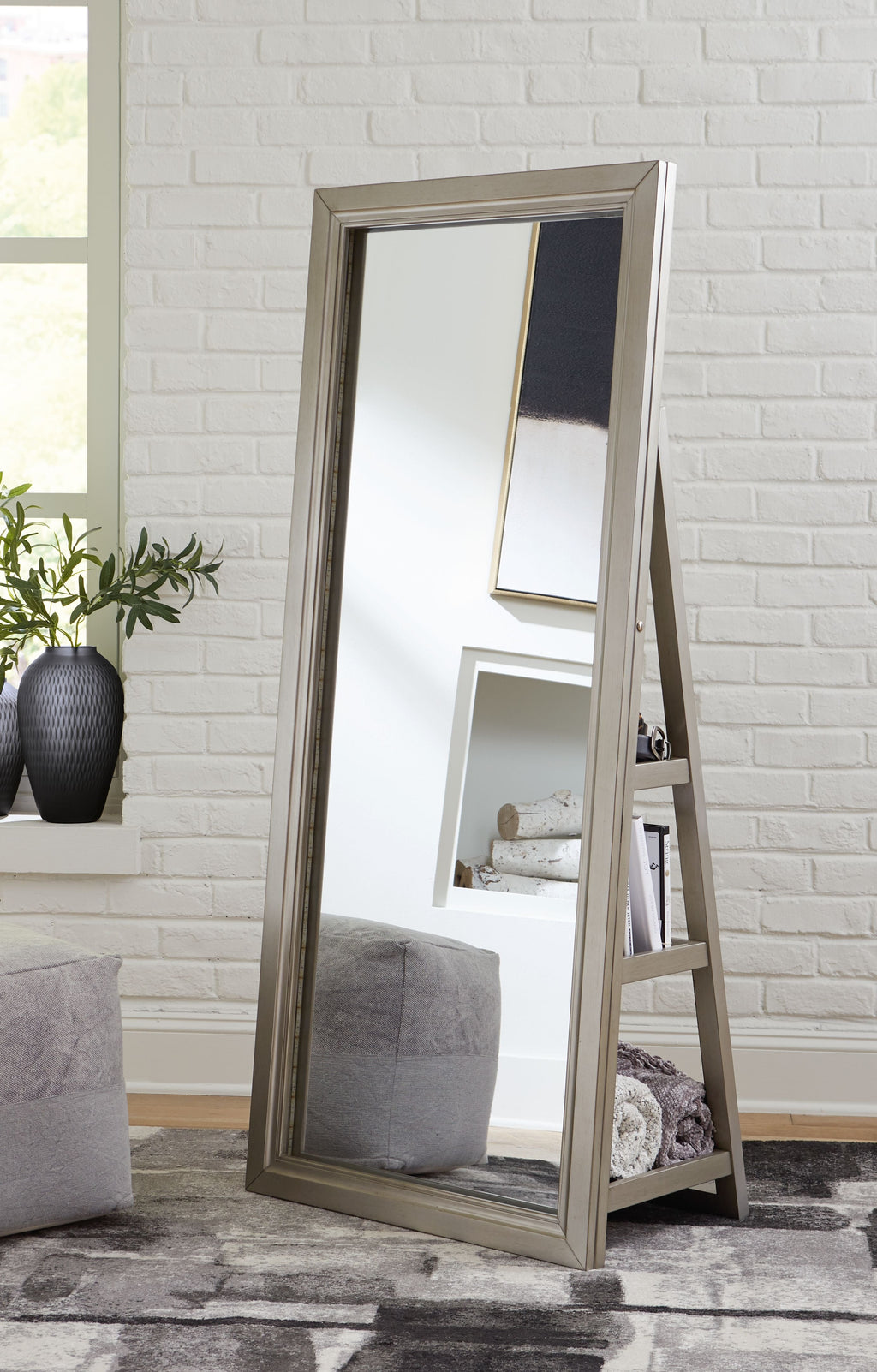Evesen - Champagne - Miroir sur pied/rangement