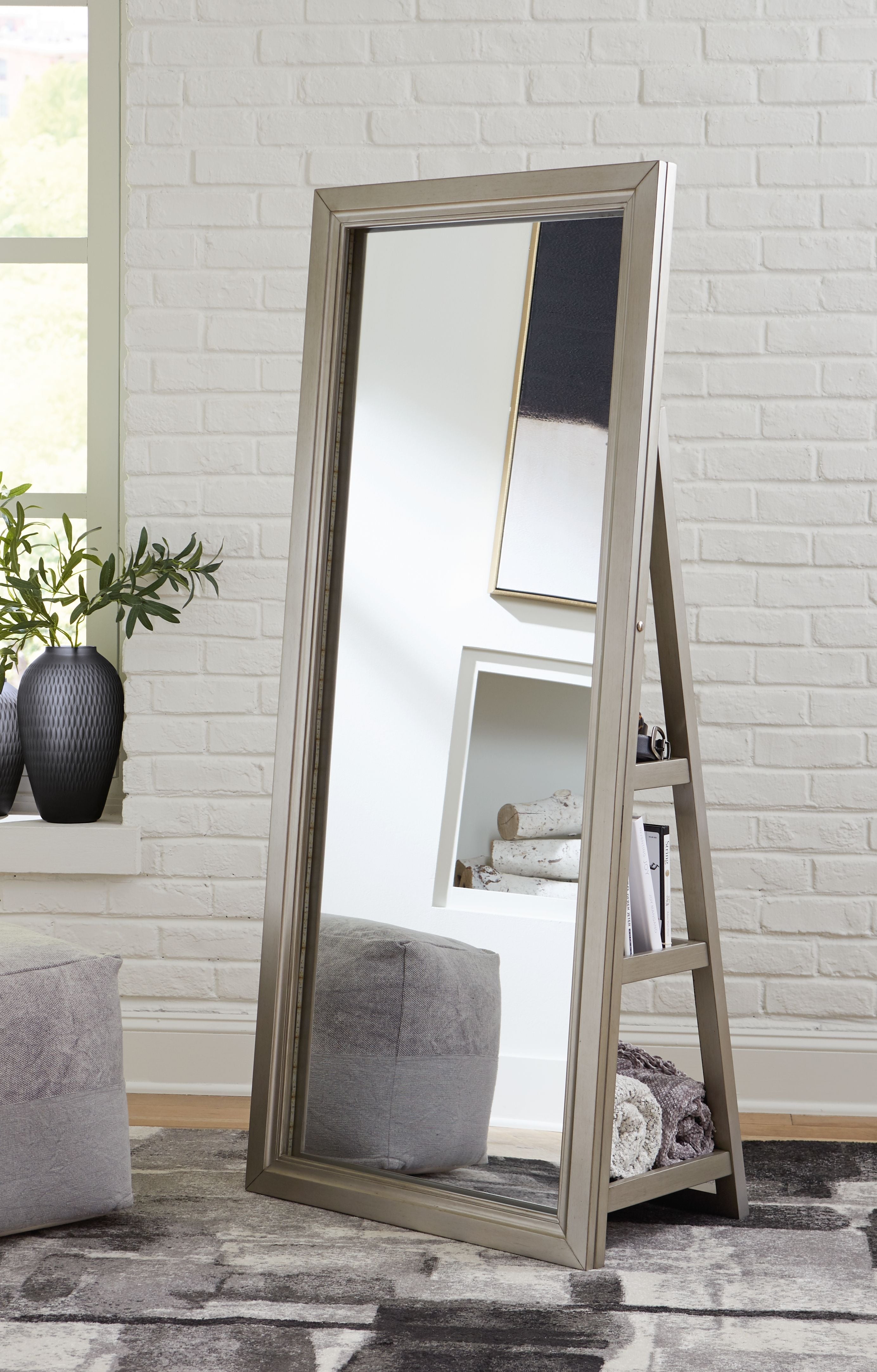 Evesen - Champagne - Miroir sur pied/rangement
