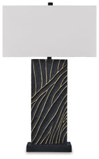 Bartlen - Finition noire/dorée - Lampe de table en poly