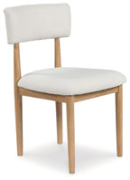 Sawdyn - Blanc / Marron clair - Chaise de salle à manger rembourrée (lot de 2)