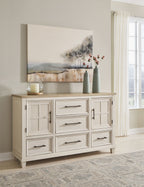 Shaybrock - Blanc antique / Marron - Commode
