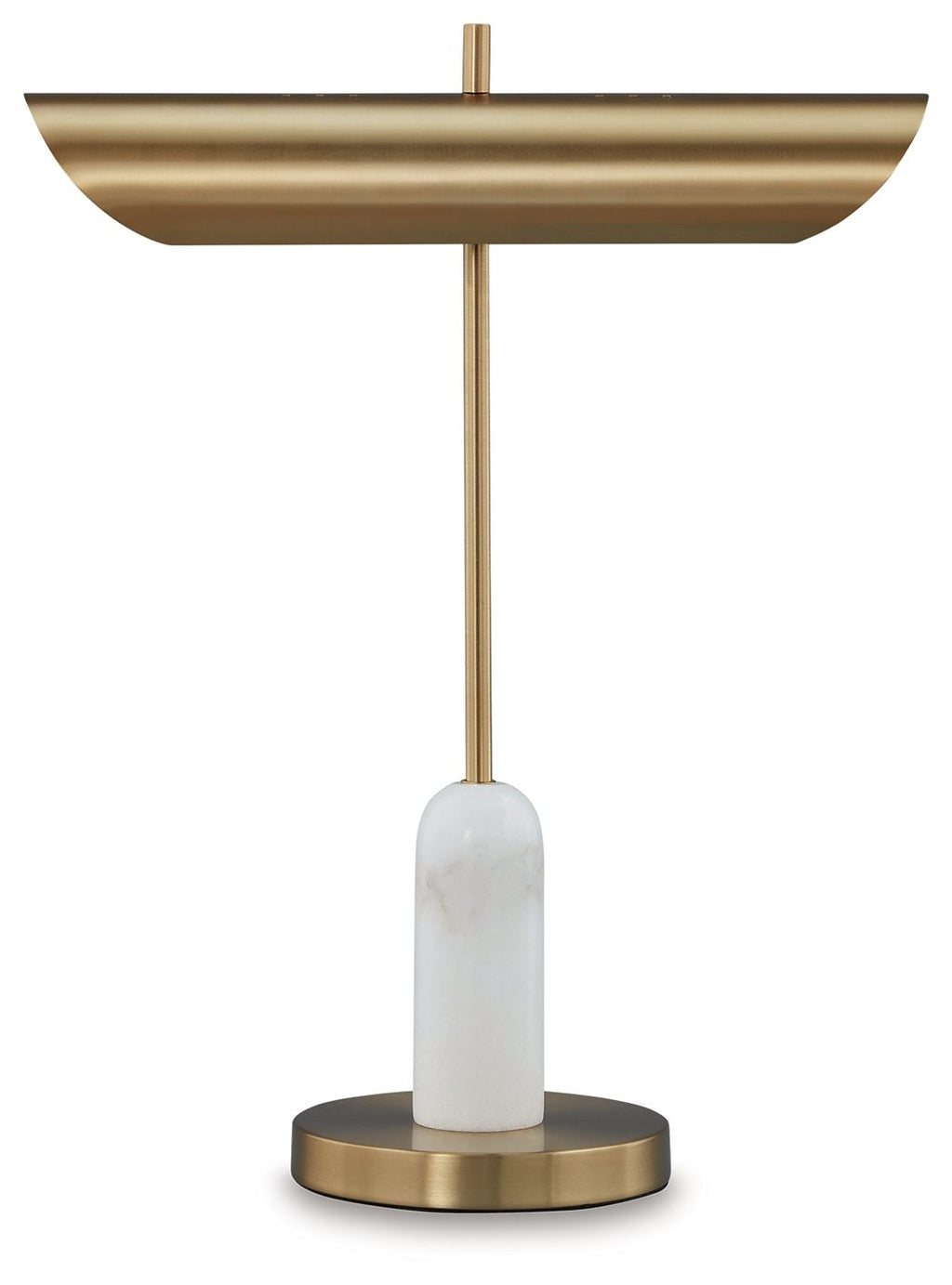 Rowleigh - Finition dorée / Blanc - Lampe de bureau en marbre