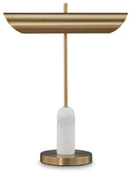 Rowleigh - Finition dorée / Blanc - Lampe de bureau en marbre
