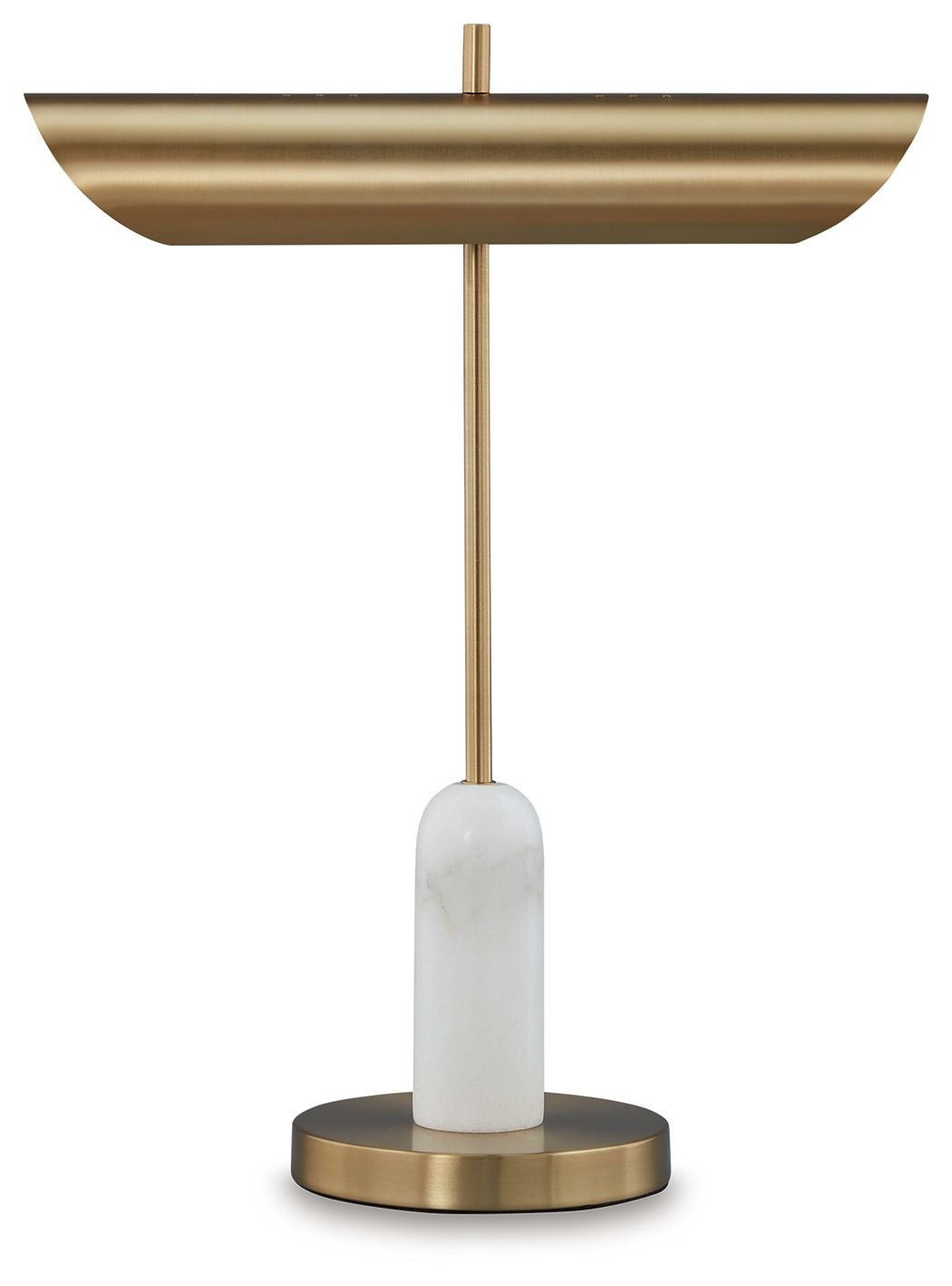 Rowleigh - Finition dorée / Blanc - Lampe de bureau en marbre