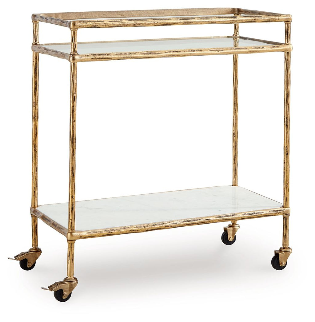 Plattfield - Finition or antique - Chariot de bar