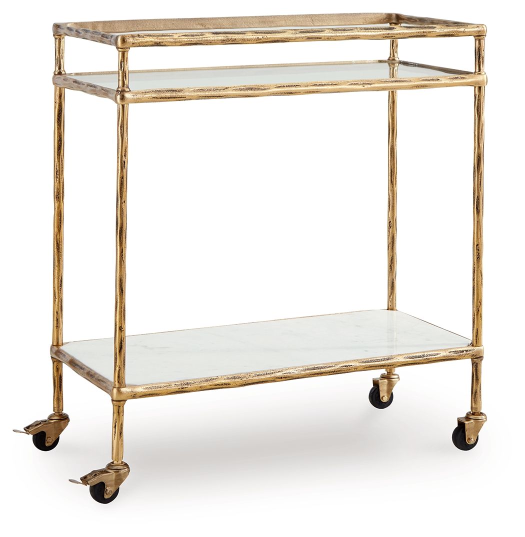 Plattfield - Finition or antique - Chariot de bar