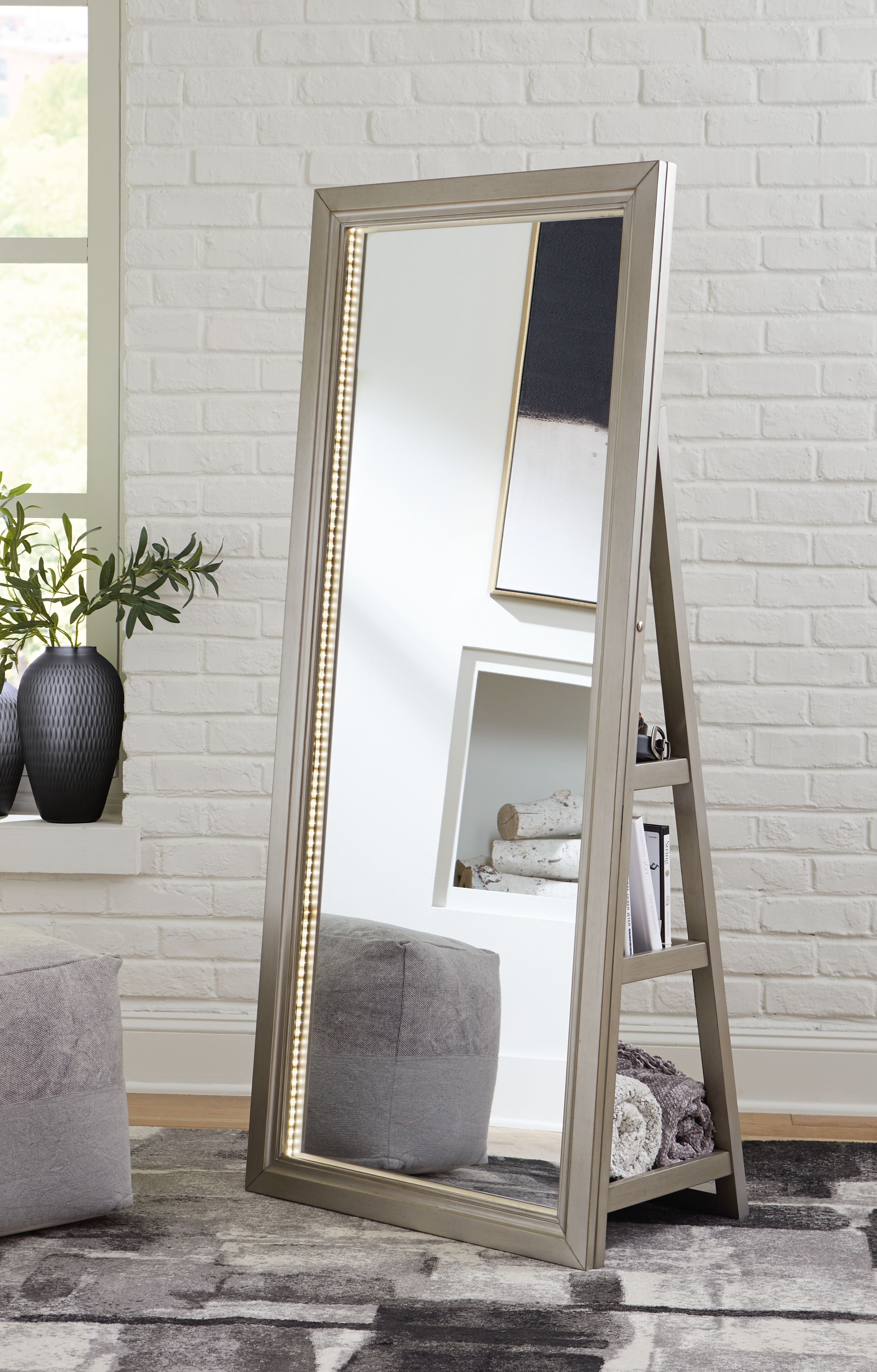 Evesen - Champagne - Miroir sur pied/rangement