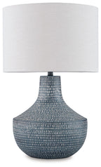 Schylarmont - Lampe de table en métal gris antique / blanc