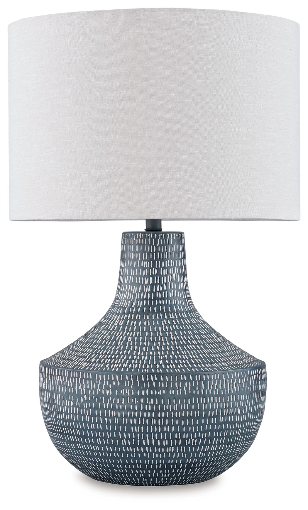 Schylarmont - Lampe de table en métal gris antique / blanc