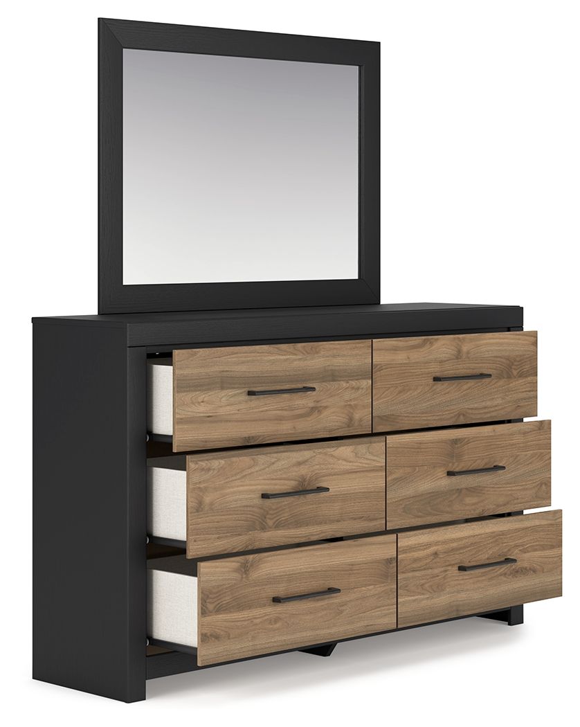 Vertani - Noir - Commode et miroir