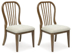 Sturlayne - Marron - Chaise de salle à manger rembourrée (lot de 2) - Dossier à fuseau
