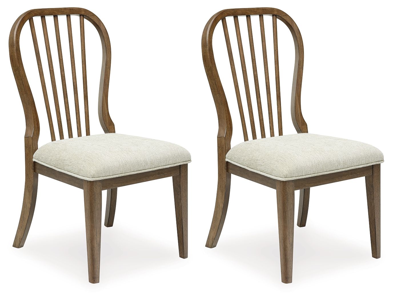 Sturlayne - Marron - Chaise de salle à manger rembourrée (lot de 2) - Dossier à fuseau