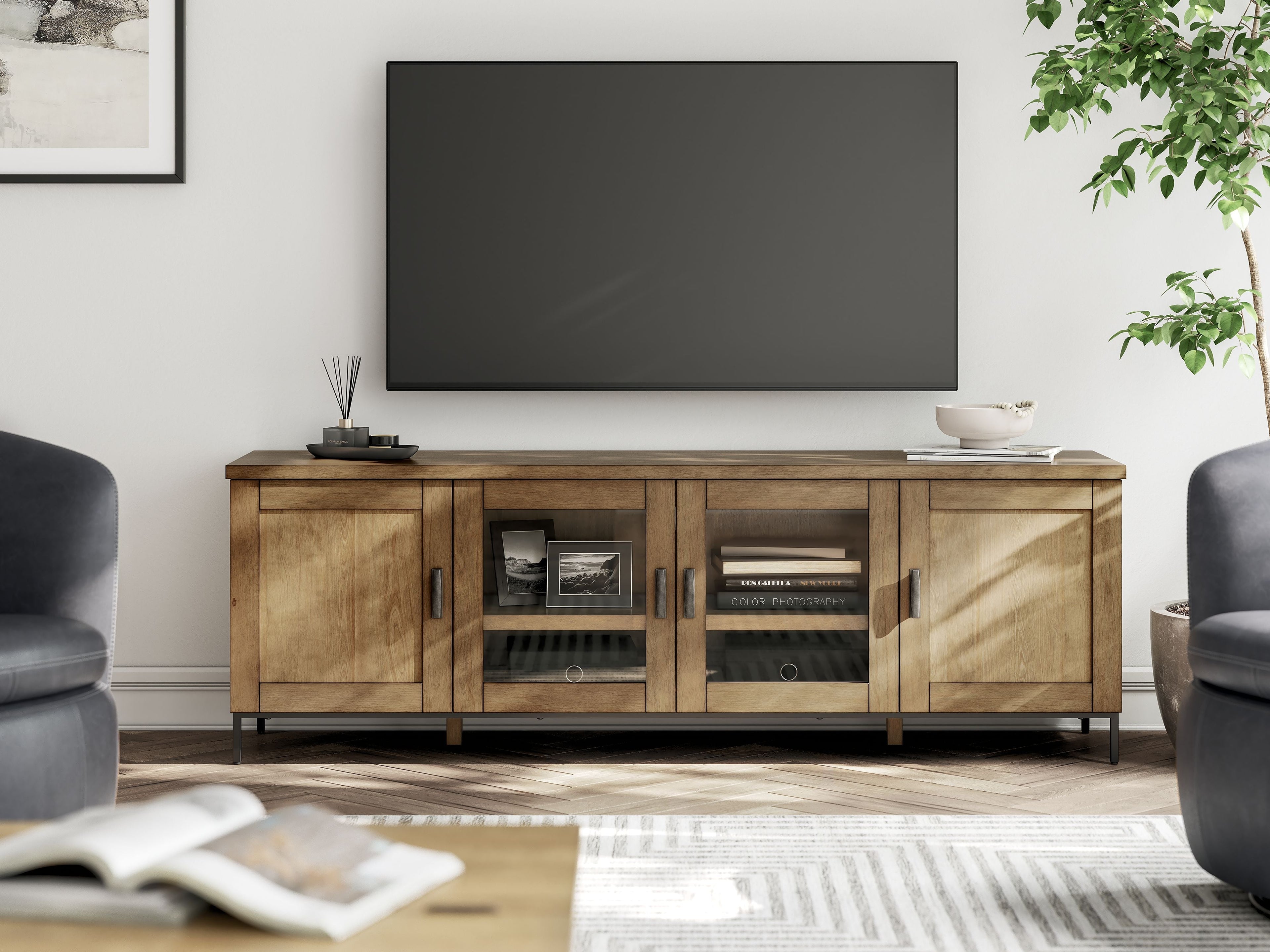 Torlanta - Marron - Meuble TV Extra Large