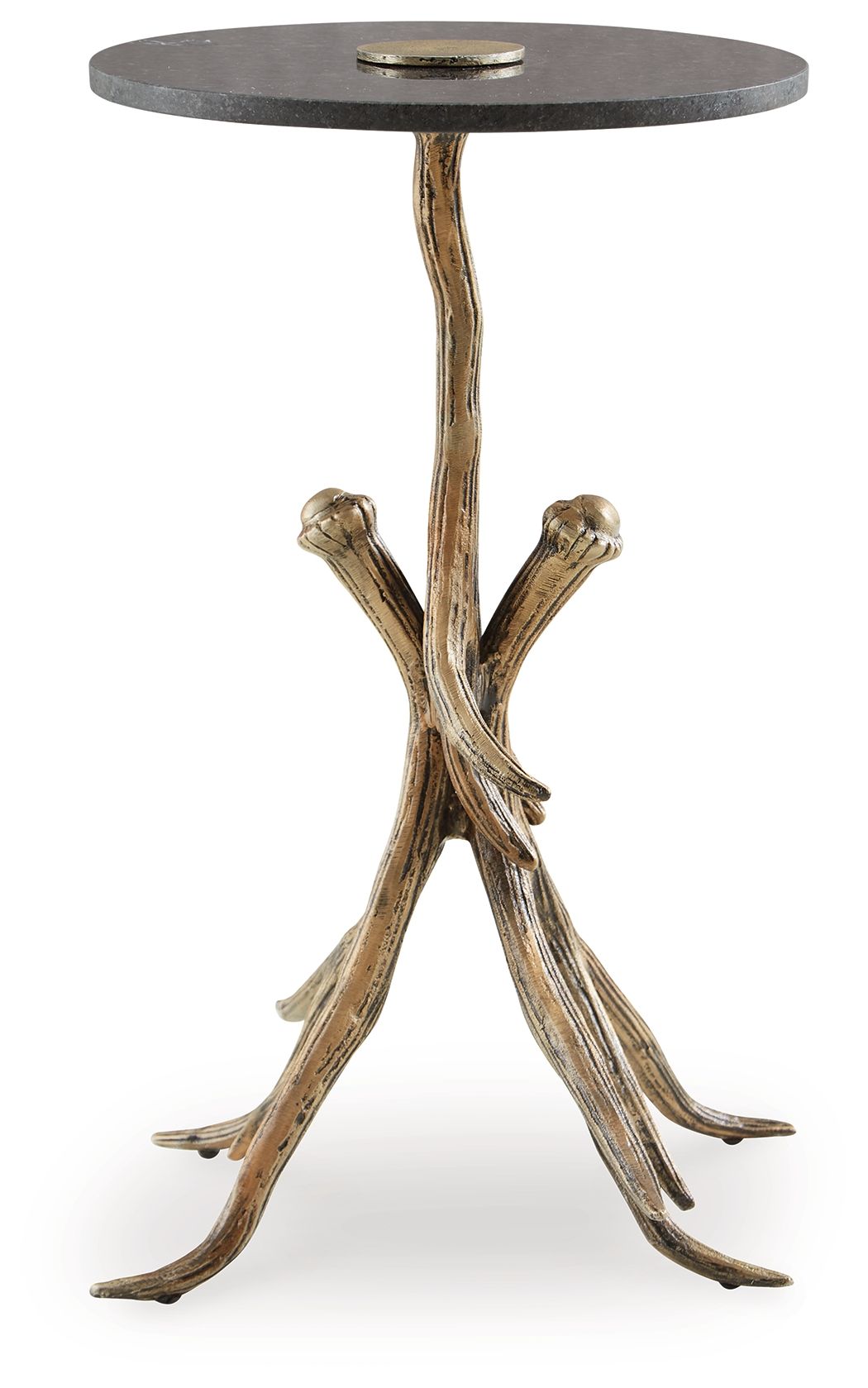 Lemkins - Table d'appoint finition noire/or antique