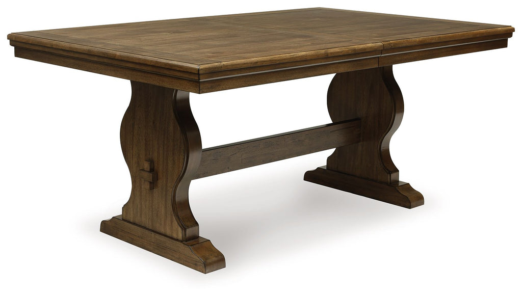 Sturlayne - Marron - Table à rallonge rectangulaire pour salle à manger
