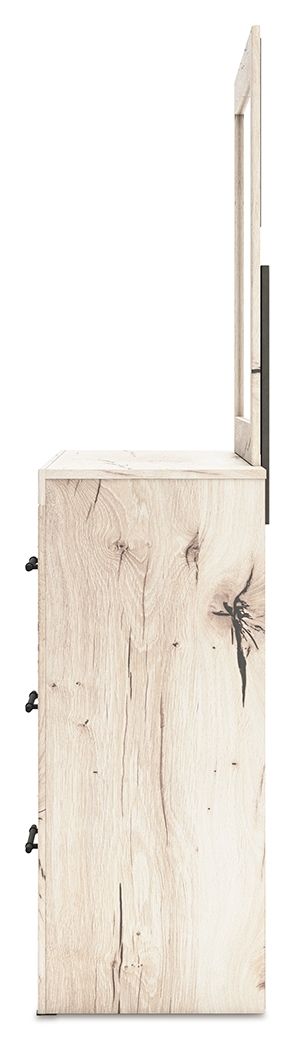 Lawroy - Naturel clair - Commode et miroir