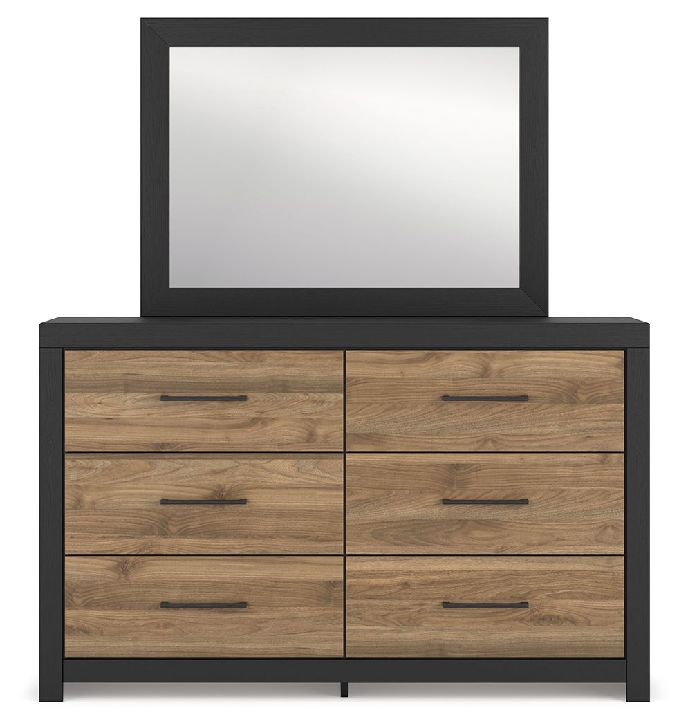 Vertani - Noir - Commode et miroir
