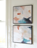 Caldish - Bleu / Blanc / Rose - Ensemble de décoration murale (lot de 2)