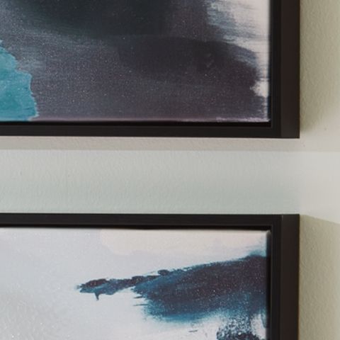 Caldish - Bleu / Blanc / Rose - Ensemble de décoration murale (lot de 2)