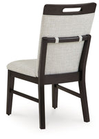 Neymorton - Chaise de salle à manger rembourrée gris clair/marron (lot de 2)
