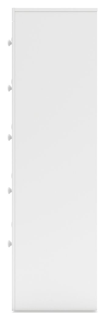 Mollviney - Blanc - Commode à cinq tiroirs