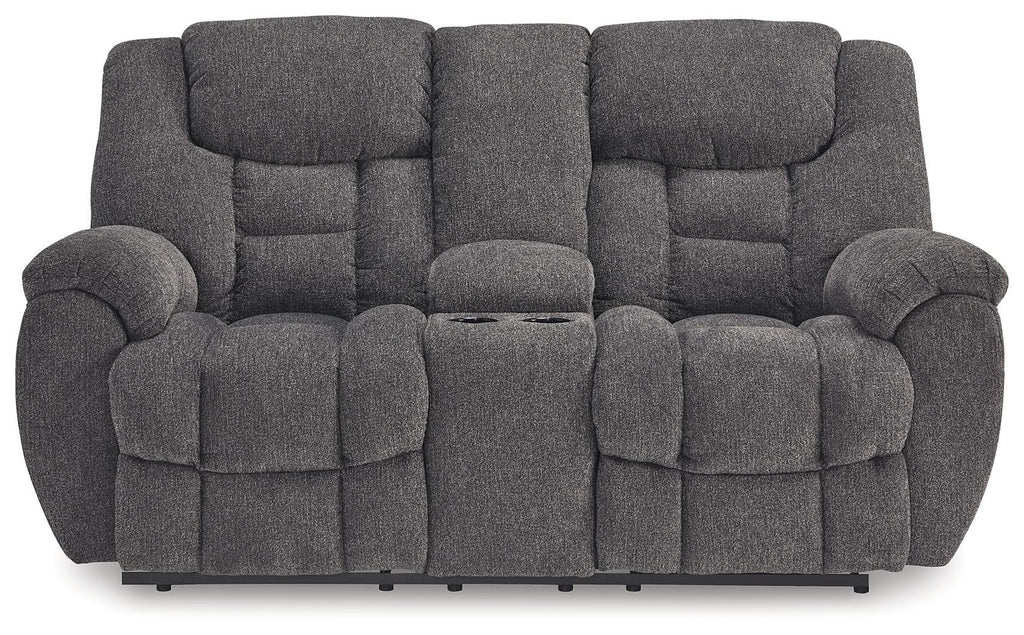 Foreside - Anthracite - Canapé double inclinable avec console