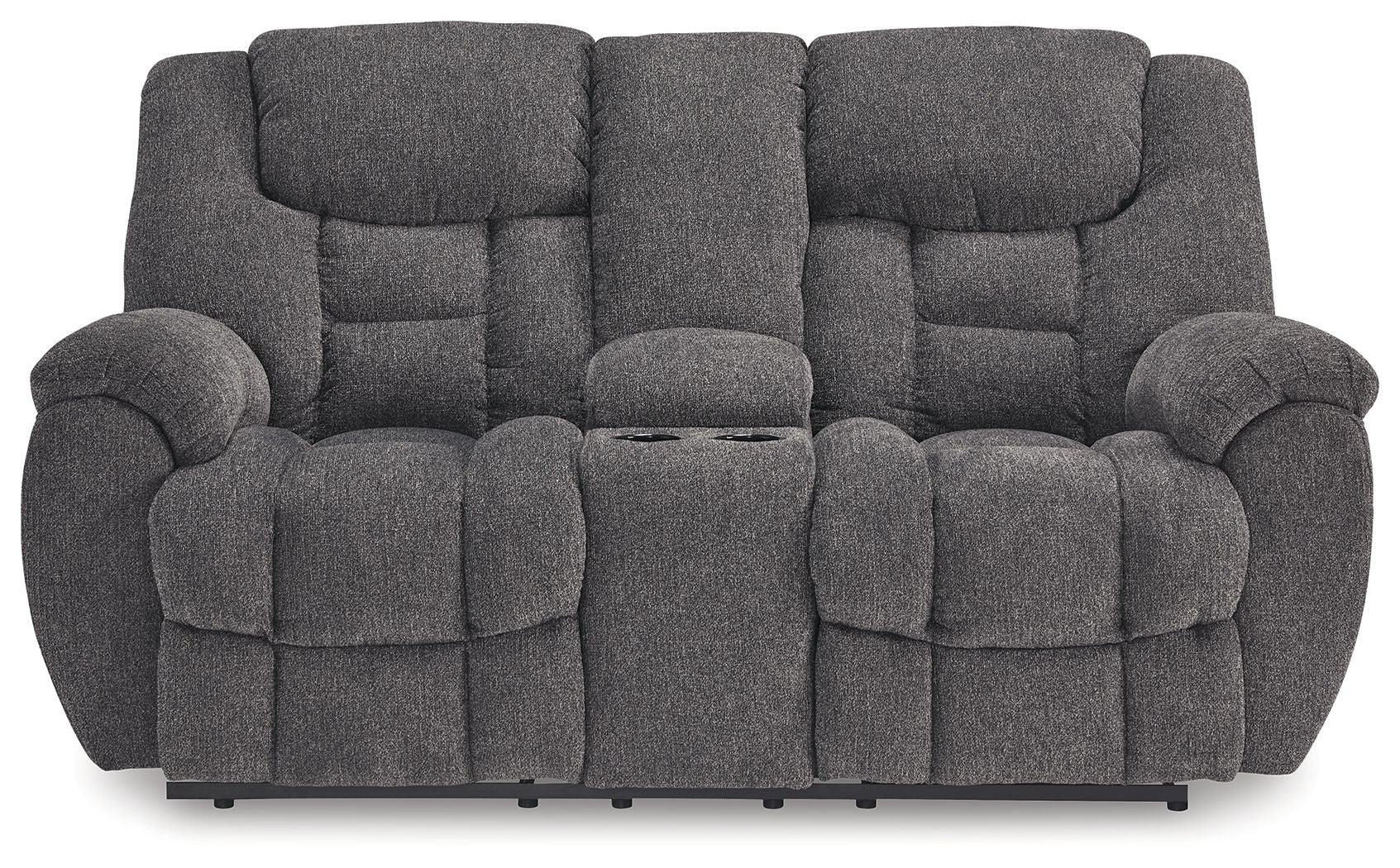 Foreside - Anthracite - Canapé double inclinable avec console