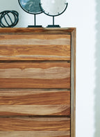 Dressonni - Marron - Commode à cinq tiroirs