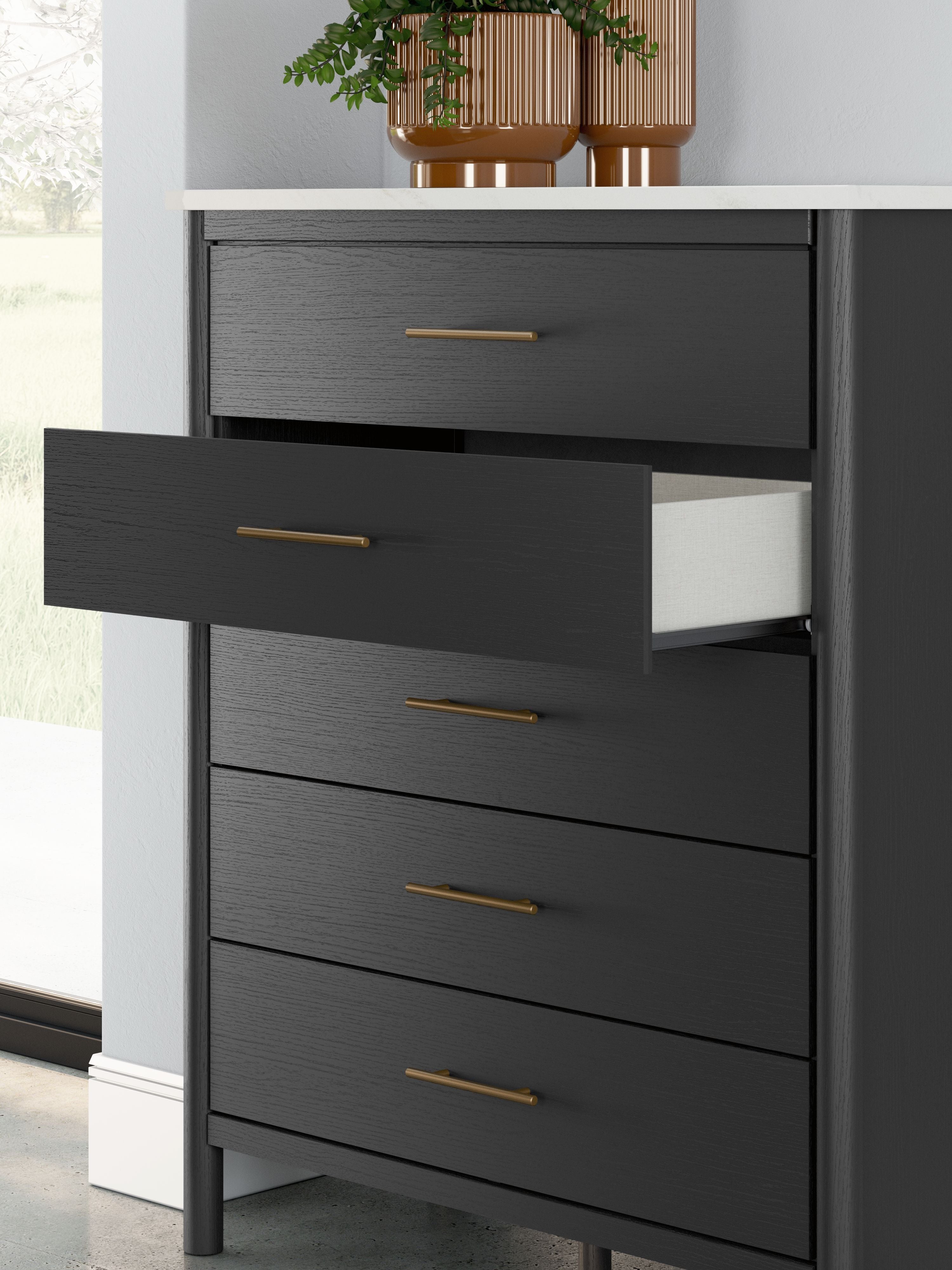 Cadmori - Commode large à cinq tiroirs