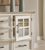 Shaybrock - Blanc antique / Marron - Commode et miroir