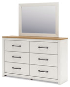 Linnocreek - Blanc / Brun Chaud - Commode et Miroir