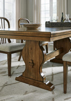 Sturlayne - Marron - Table à rallonge rectangulaire pour salle à manger