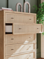 Cielden - Commode large à cinq tiroirs bicolore