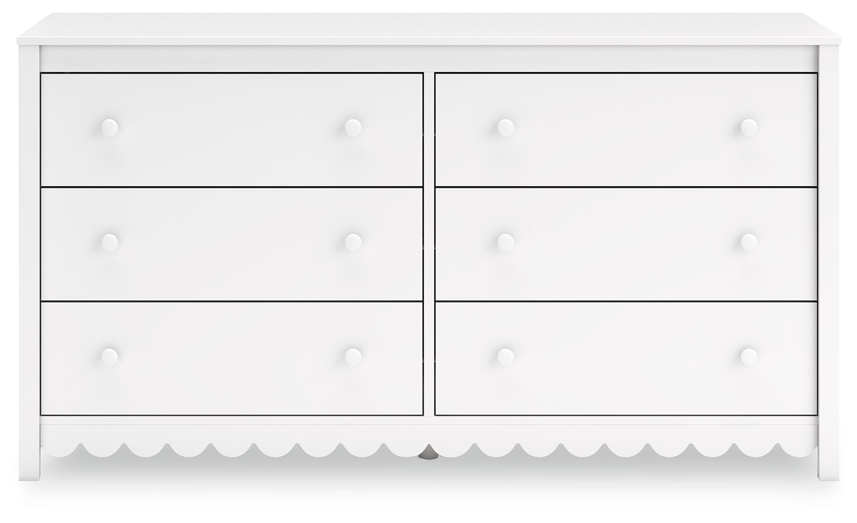 Hallityn - Blanc - Commode à six tiroirs