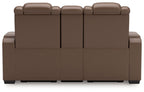 High Impact - Tabac - Causeuse inclinable électrique avec console / Hauteur réglable