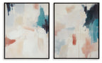 Caldish - Bleu / Blanc / Rose - Ensemble de décoration murale (lot de 2)