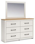 Linnocreek - Blanc / Brun Chaud - Commode et Miroir