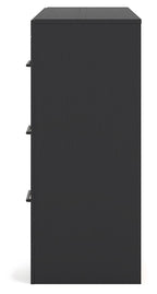Vertani - Noir / Marron miel - Commode six tiroirs