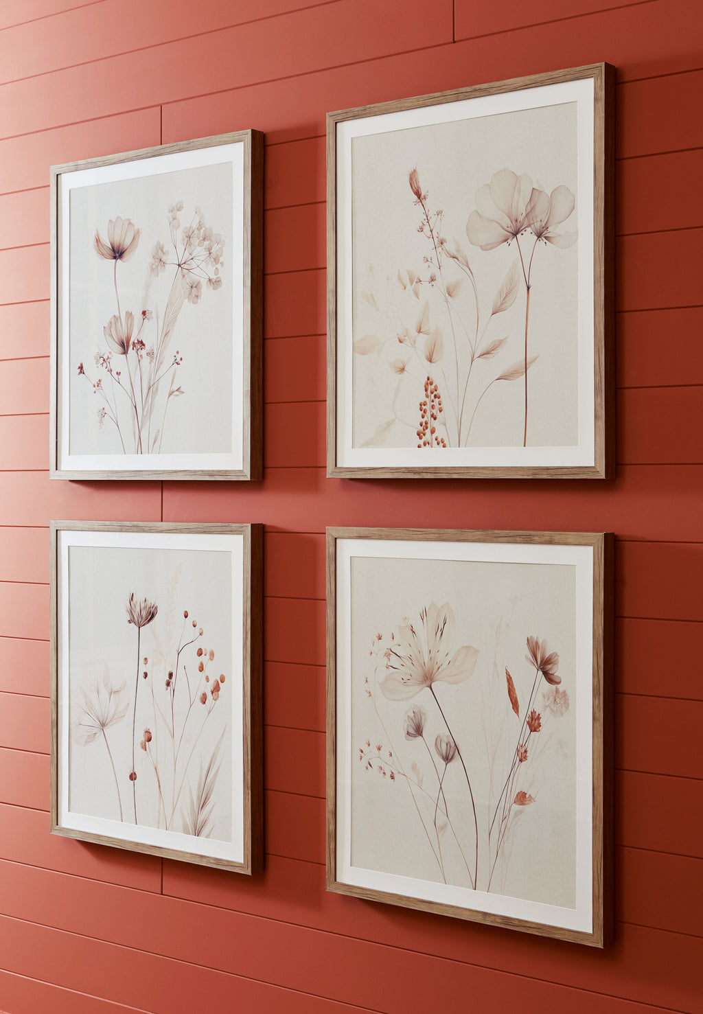 Bondner - Beige / Rouille - Ensemble de décorations murales (lot de 4)