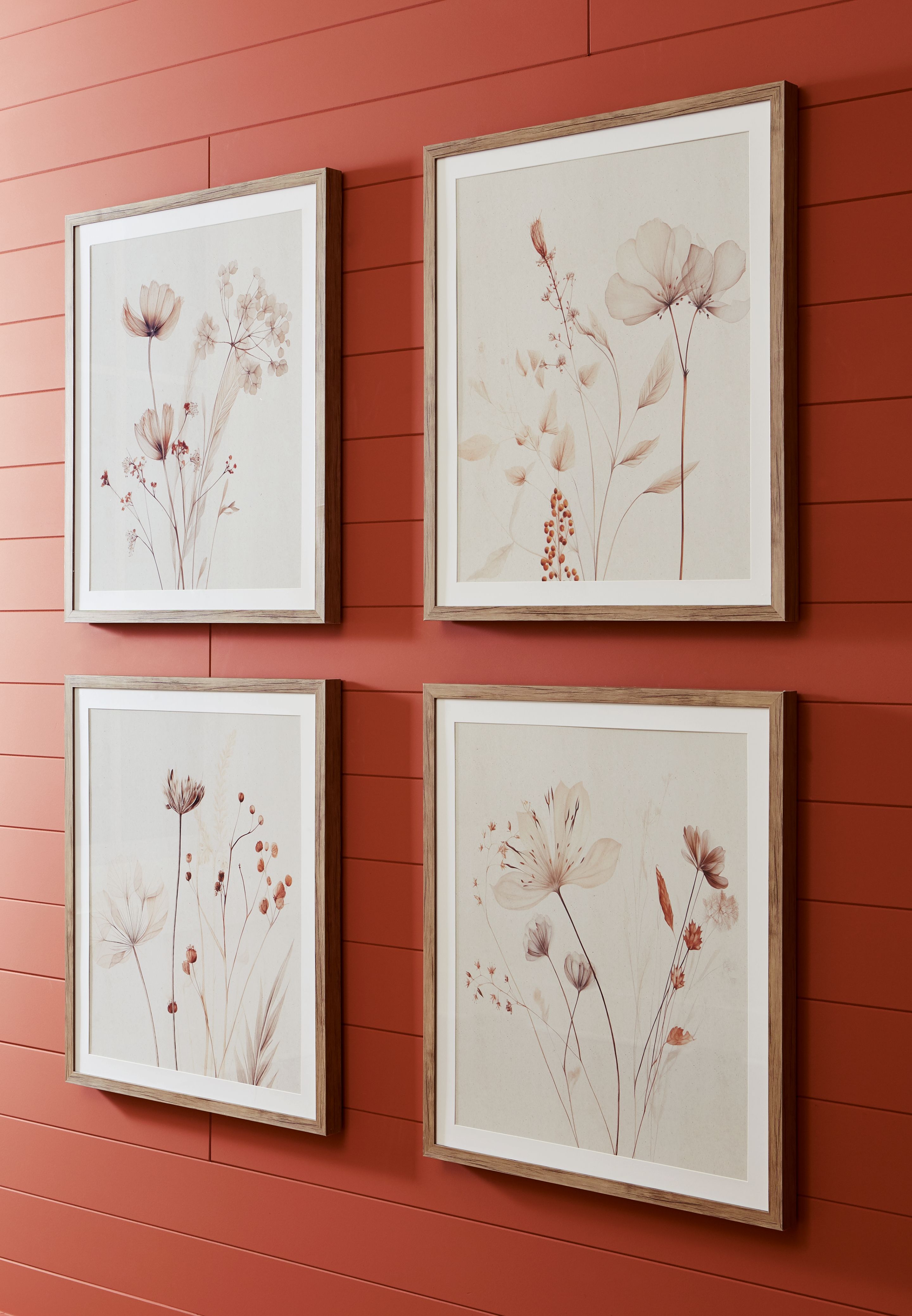 Bondner - Beige / Rouille - Ensemble de décorations murales (lot de 4)