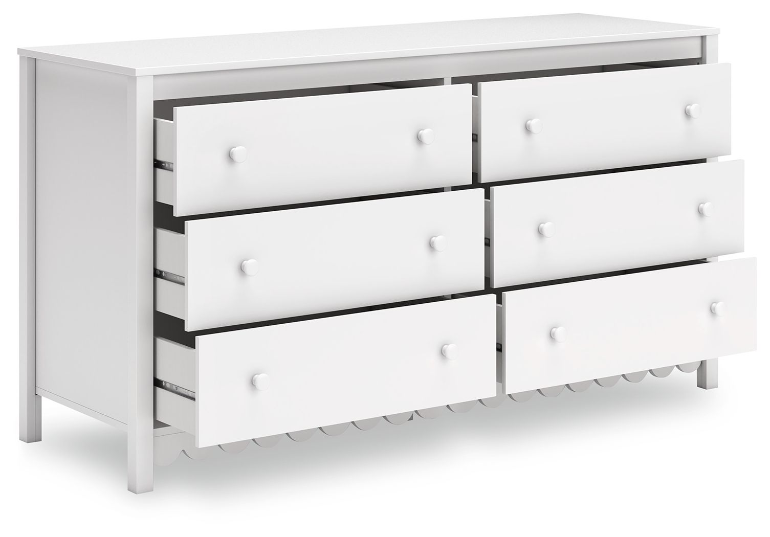 Hallityn - Blanc - Commode à six tiroirs